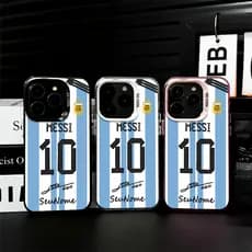 Capinha de celular personalizada camisas de futebol Messi para iPhone xr xs max 16 15 14 13 12 11 pro max 7 8 plus Capa