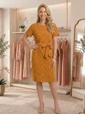 Vestido Curto Elegante Para Festas Crepinho Com Faixa Coco Femme Veste do 40 ao 50