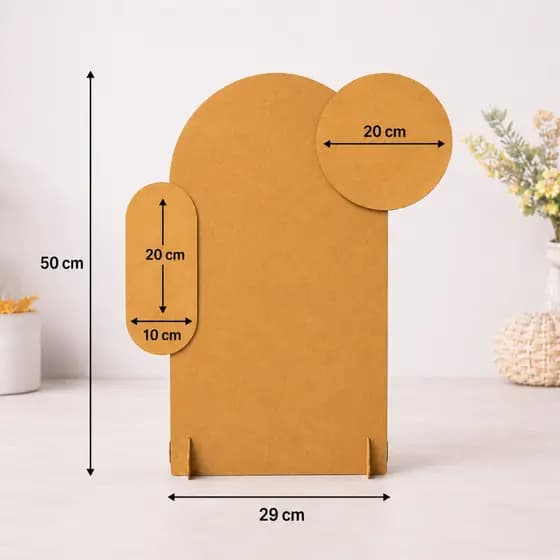 Painel romano de mesa 50x28 com  Plaquinha redonda e oval para decoração de mesa