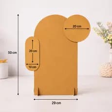Painel romano de mesa 50x28 com  Plaquinha redonda e oval para decoração de mesa