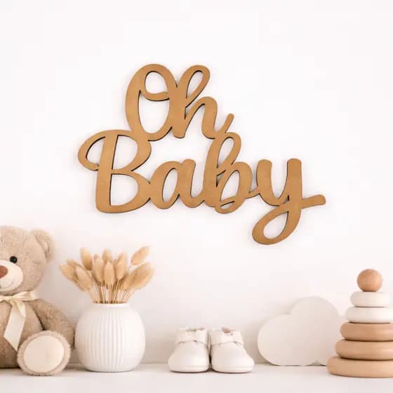 Oh Baby letreiro para decoração de painéis chá revelação bebê 40X30CM