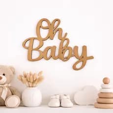 Oh Baby letreiro para decoração de painéis chá revelação bebê 40X30CM