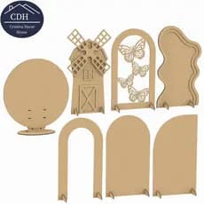 Painel de mesa 50 cm pegue monte, redondo, orgânico, borboletas, celeiro, romano, arco, meia lua