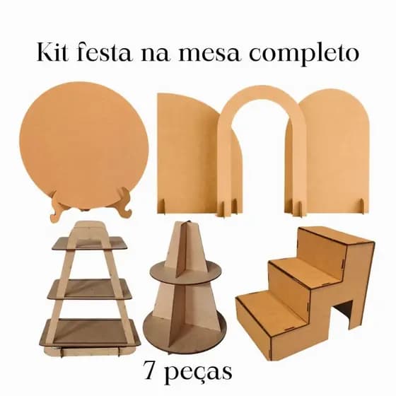 Kit Festa 7 peças Decoração Mesa econômico pegue monte