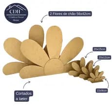 Margaridas em MDF para Decoração de Mesa e Festa Senário