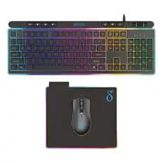 Kit Teclado Mouse E Mousepad Gamer Com Led Rgb Com Fio DELTA-VK0301
