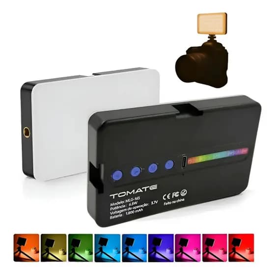 Luz De Preenchimento Rgb Portátil Celular Câmera Universal Recarregável
