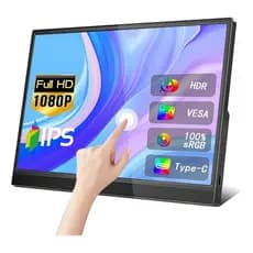Monitor Portátil Com Tela Touch Screen 13,3 GRASEP Tipoc-Hdmi