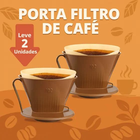 Kit 2 Porta Filtro de Café 102 Suporte Plástico Para Coador Manual Café Funil Resistente Tradicional