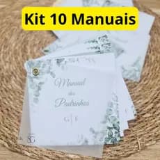 Kit 10 Manuais Para Padrinhos com 6 paginas e Capa em Folha Vegetal Personalizado