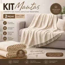 Kit com 2 Mantas para Sofá de Alta Qualidade 2,10 x 1,20 – Beleza e Conforto em Cada Detalhe