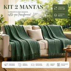 Kit 2 Mantas Luxo 2,40 x 1,80m – Decoração e Conforto para Sua Casa Macias e Confortáveis para Sofá e Cama