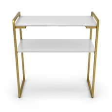 Aparador Buffet Duplo Cantinho De Café Branco Dourado Preto Moderno Sala Quarto Copa Resistente MDF