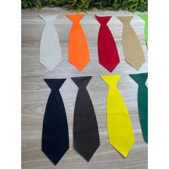 gravata de feltro com elastico kit 100 unidades 30 cm