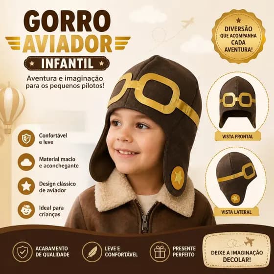 Fantasia Capacete Aviador piloto Avião Retro Fantasia capacete aviação infantil