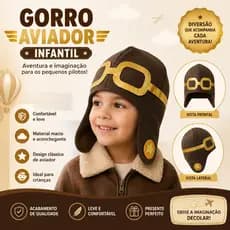 Fantasia Capacete Aviador piloto Avião Retro Fantasia capacete aviação infantil