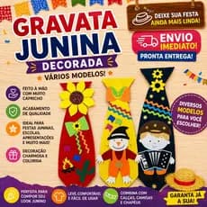 GRAVATA JUNINA INFANTIL COLORIDA | Arraia decoração junina