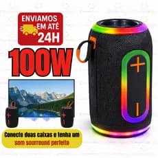 Caixa de Som Bluetooth 100w - 50W - 30w Kapbom LED Portátil IPX6 — Som Potente & À Prova D’Água