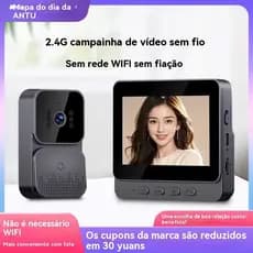 Campainha Inteligente Sem Fio HD Audio Bidirecional Visão Noturna