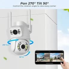 Camera Segurança Externa Ip  Prova D'água Wifi HD Dupla com  Visao Noturna Com Infravermelho e Audio