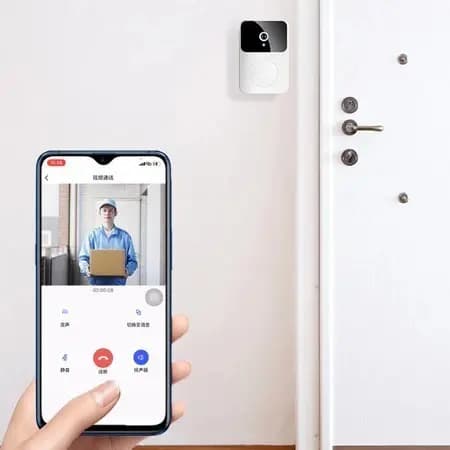 Campainha Inteligente Sem Fio Wi-Fi HD Vídeo Porteiro Smart Home Vê Pelo Celular Recarregável