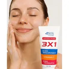 SABONETE LÍQUIDO FACIAL 3 EM 1 ÁCIDO HIAlURÔNICO + VITAMINA C + ROSA MOSQUETA