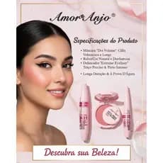 Kit 3 em 1 Amor Anjo: Cílios Gigantes, Delineado Perfeito e Blush Natural!
