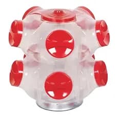 Baleiro Giratório 2 Andares C/10 Potes Bomboniere Vermelho e Azul