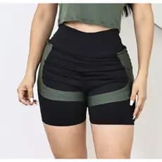 Short Duplo com detalle dry Shorts Academia Esportiva GYM femenino