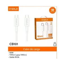 Cabo De Carregamento TIPO-C Para TIPO-C Turbo 60w 1 Metro AGOLD Original