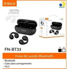 A GOLD Fone De Ouvido Sem Fio  Estéreo Bluetooth  ,OPEN-EAR PARA O MAXIMO CONFORTO/ Sensor Touch / Toque Assistente