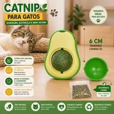 Brinquedo Gato Abacate Catnip Estimulante Duravel Diversao 6cm Verde