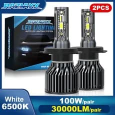 Par Ultra Led Lampada Farol H1 H3 H4 H7 H8 H11 9005 Hb3 9006 Hb4 H27 880 881 Led 6500k Branca