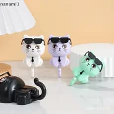 nanami1 Gancho De Gato De Desenho Animado Autoadesivo Dormitório Cabides De Porta De Quarto Ganchos Chave Guarda-Chuva T