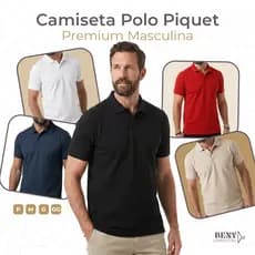 Polo Masculina Piquet Premium Marca Própria Algodão Camisa Confortável Slim Casual Básica Alta Qualidade