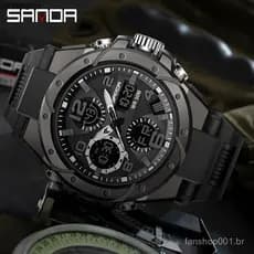 [Em STOCK] SANDA Homens À Prova D'água Relógio Esportivo De Quartzo De Luxo LED Multifuncional Militar De Natação 6008