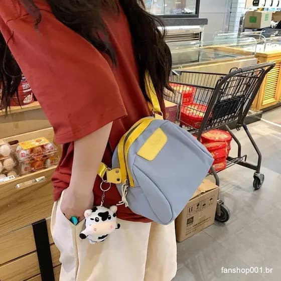 Bolsa de lona feminina de verão, bolsa de peito, bolsa feminina All-Match, bolsa de ombro japonesa, bolsa mensageiro/YUF