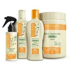 Kit Camomila Linha Completa Shampoo, Condicionador, Finalizador Spray e Máscara(1k) Bio Extratus