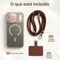 Capa Capinha Premium Magsafe Antichoque Cordão Anti Furto Para iPhone 14P 14PM 15P 15PM 16P 16PM 17P 17PM