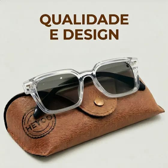Heyoo Óculos de Sol Minimalista Fashion Unissex Ultra Leve Confortável Proteção UV400 Diversas Cores Disponíveis