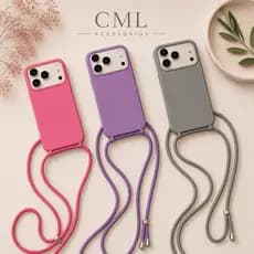 Capinha com Cordão para Celular  Ip 16/17 Capa Crossbody Alça Ajustável Anti Queda 📱
