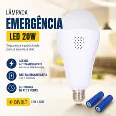 Super Lâmpada Recarregável De Emergência LED Inteligente De 20W Acendendo Durante Queda De Energia