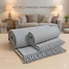 Manta Para Sofá Kit 2 Peças 2,20 x 1,50 M 100% Algodão `Protetora Decorativa Envio Imediato