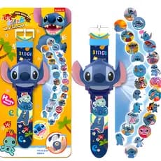 Relogio Stitch Projetor Relogio Digital intantil Criança Relogio Personagens Presente para Crainça