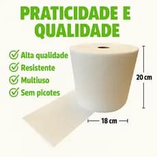 Pano de Limpeza Multiuso Tipo Perfex sem picote - Rolo com 90 Metros - Lavável e alta absorção