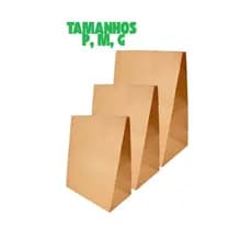 Saco Papel Kraft P M G - Delivery IFood 99 Rappi - Saquinho de Presente - Presente de Natal