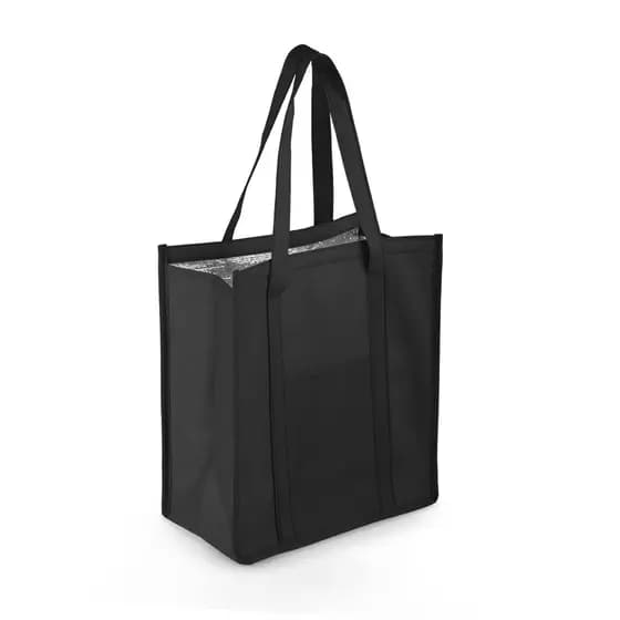 Sacola Térmica em TNT 80g | Bolsa Térmica Reforçada com Alumínio | Alça Longa | Bolso Frontal | Marmita, Mercado