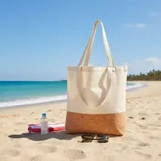 Bolsa de Praia Sacola Ecológica Algodão Cru 12L, Reutilizável, Sustentável, Resistente – Ideal Compras, Praia.