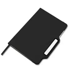 Caderno A5 com Caneta/Lápis Infinito • Capa Dura PU • 80 Folhas Brancas (Sem Pauta) •