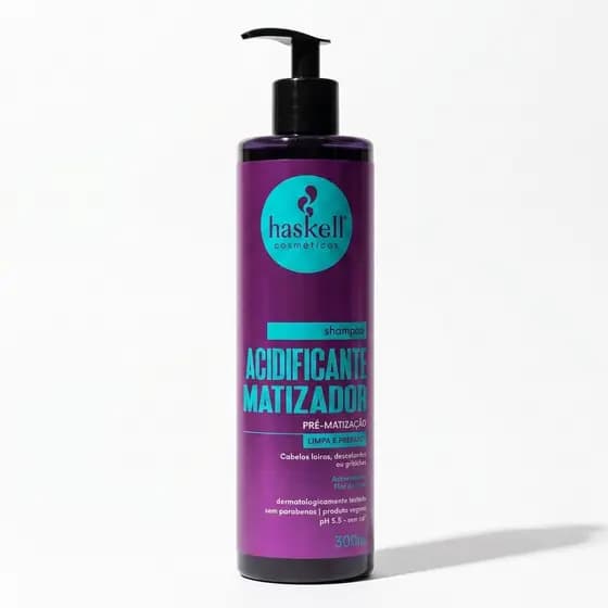 Shampoo Haskell Acidificante Matizador 300ml Pré-Matização Loiros